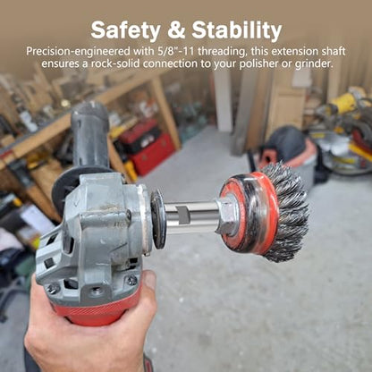 Airway Buff Extender, Airway Buffing Wheel Extension Shaft, 5/8"-11 Threads Arbor Extended Adapter, Universal Angle Grinder Attachments, for Aluminum Wheel Polishing Kit-1 Set - color: 5/8"-11 Threads Extender 1pc