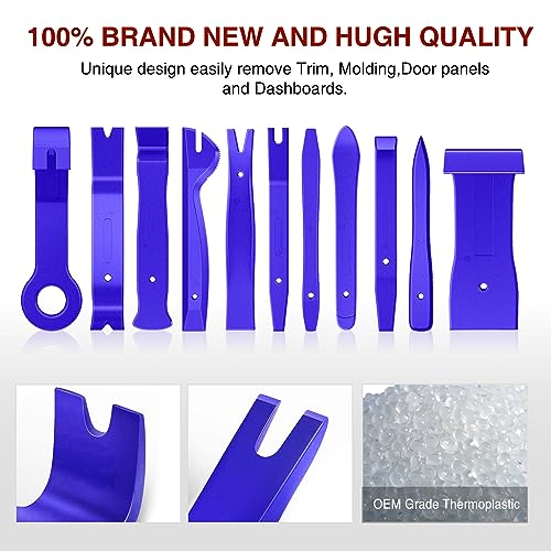 Nilight 40Pcs Trim Removal Tool,Auto Terminal Removal Tool,Auto Clip Pliers Stereo Removal Tools,Car Upholstery Repair Kit,Precision Hook and Pick Set,Wiring Threader,Car Film Scrape (Blue) - color: Blue, size: 40Pcs