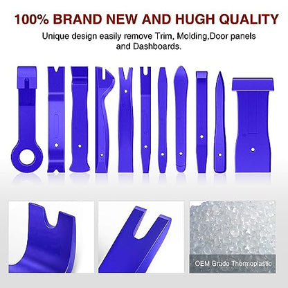 Nilight 40Pcs Trim Removal Tool,Auto Terminal Removal Tool,Auto Clip Pliers Stereo Removal Tools,Car Upholstery Repair Kit,Precision Hook and Pick Set,Wiring Threader,Car Film Scrape (Blue) - color: Blue, size: 40Pcs