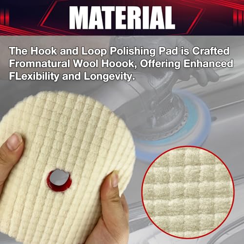 7PCS Buffing Polishing Pads, Compound Buffing Sponge Pads Cutting Polishing Pad Kit for Car Buffer Polisher Compounding, Polishing and Waxing(6.5” Face for 6” 150mm Backing Plate) - size: 7PSC