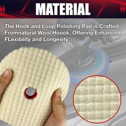 7PCS Buffing Polishing Pads, Compound Buffing Sponge Pads Cutting Polishing Pad Kit for Car Buffer Polisher Compounding, Polishing and Waxing(6.5” Face for 6” 150mm Backing Plate) - size: 7PSC