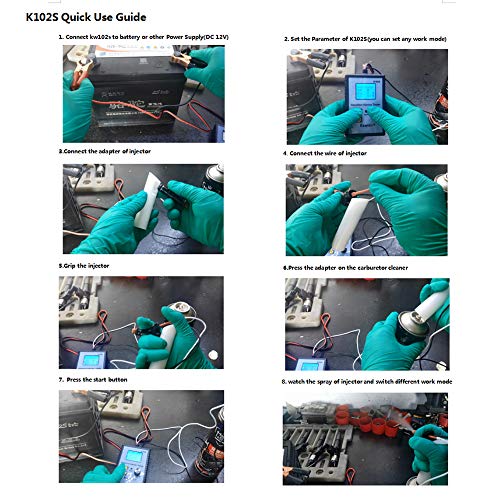 Fuel Injector Tester and Cleaner, Professional K102S Fuel Injector Tester, Automotive Gasoline Injector Testers DC12V 1~50 Hz Diagnostic Tool - color: Blue-102s