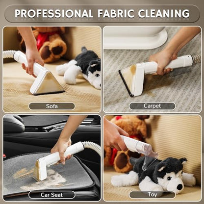 Airthereal Portable Upholstery Spot Cleaner, Instant Heating Carpet Cleaner Machine, Shampooer Machine with Self-Cleaning, 14 Kpa Stain Remover Deep Cleaner for Pets, Stairs, Car Seat and Couch - color: White