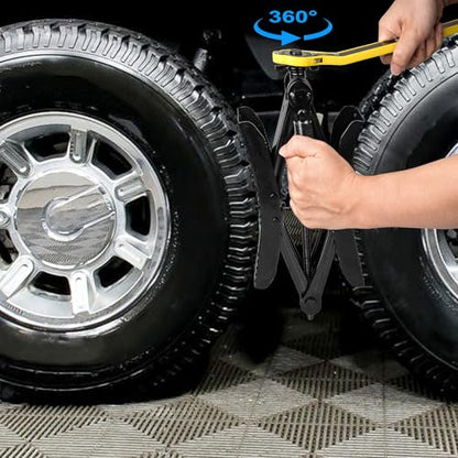 2Pcs Camper Wheel Chock Stabilizer, X Chocks for Travel Trailer | Heavy Duty RV Wheel Chocks with Ratchet And Socket for 3.5"-12" Wheel Gaps