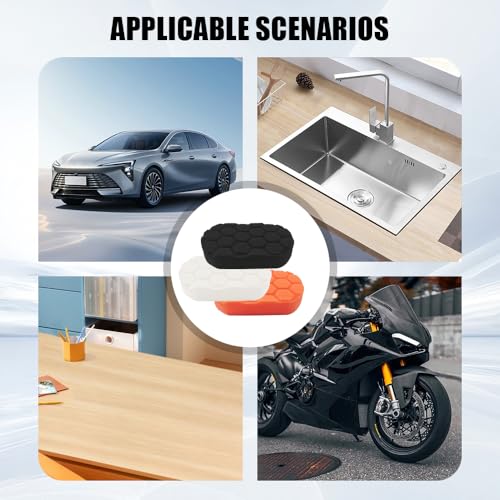 3PCS Hex-Logic Hand Applicator Pad Kit, Car Detailing Kit, Wax Applicator Pads, Buffing Waxing Polishing Sponge Set Universal for Car Buffer Polisher Compounding, Polishing and Waxing