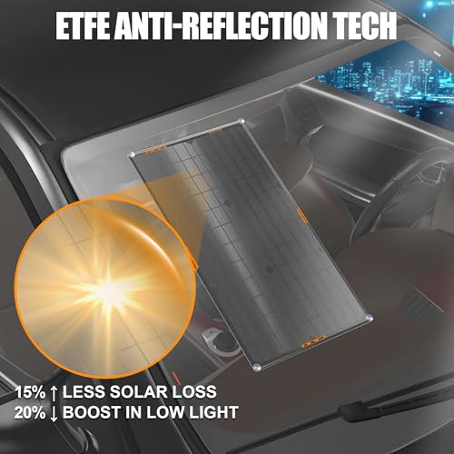OYMSAE 20W 12V Solar Panel Car Battery Charger Portable Waterproof Power Trickle Battery Charger & Maintainer for Car Boat Automotive RV with Cigarette Lighter Plug & Alligator Clip - size: 20W