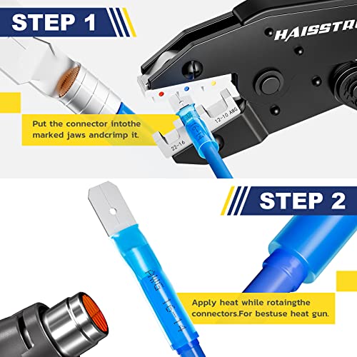 haisstronica 460PCS Heat Shrink Spade Connectors,AWG 22-10 Female and Male Wire Connectors,Quick Disconnect Spade terminlas - size: AWG 22-10, style: Male&Female Kit 460PCS