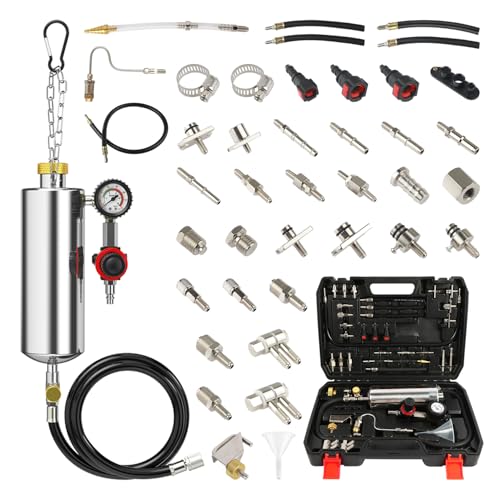 C100 Fuel Injector Cleaner Kit,Non-dismantle Fuel Injector Cleaner Machine,1000ML 150PSI Fuel Injection Systems Cleaning Tools with Various Adapters and Packing Box for Gasoline Injectors - size: 1000ml