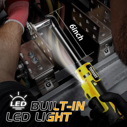 3/8" Cordless Extended Ratchet Wrench Compatible with Dewalt 20V Battery,Brushless Electric Ratchet Wrench Set with Variable Speed,8Pcs Sockets，1/4" Adapter & 6" Extension Bar (Tool Only)
