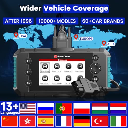 2026 BOSSCOMM IFIX435 All Systems OBD2 Scanner Diagnostic Tool,ABS SRS(Airbag) Transmission Engine Code Reader Diagnostic Scanner for Cars with Auto VIN, Easy to Use, Lifetime Free Update，EN/ES Ver