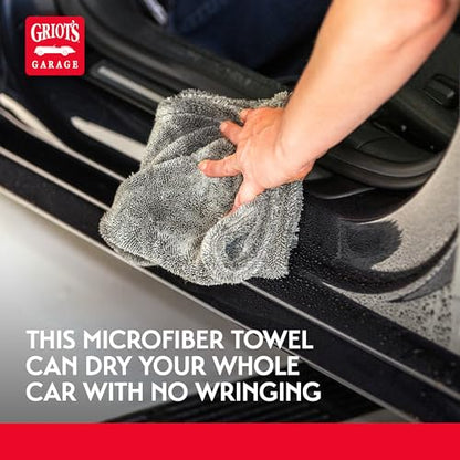 Griot's Garage PFM Ultrafast Edgeless Towels for Car Cleaning and Detailing, Hyper-Absorbent, Scratch-Free, Compact, 16” x 16”, Set of 2, 55539