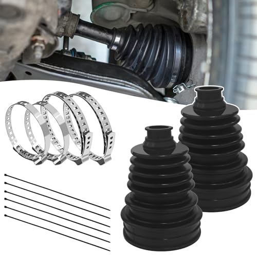 CV Boot Repair Kit Engineer CV Joint Boot Clamp Kit Rubber Universal Rack and Pinion Boot Set with Stainless Steel Clamps, Velocity Joint Boot Front Outer for Toyota Camry Highlander