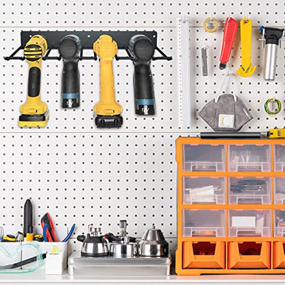 Power Tool Organizer,2PCS Drill Holer Wall Mount Garage Power Tool Storage Rack for Handheld & Power Tools,Metal Drill Holder for Garage Warehouse Shed Shop