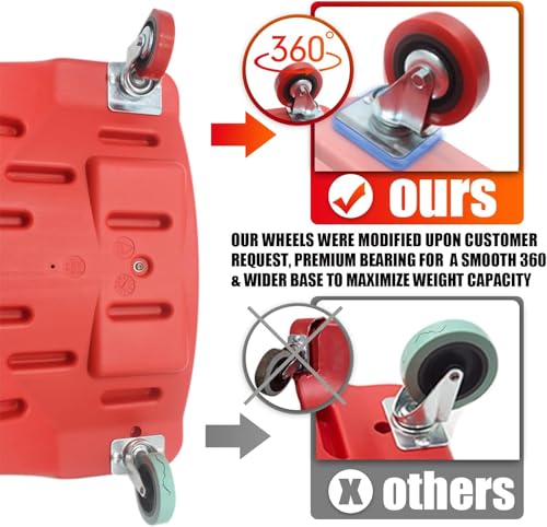 Mechanic's Creeper, 40" Heavy-Duty Creepers with Magnetic Tray, High Quality&Durable Casters, Garage Repair 350LBS Capacity, Low Profile Design, Red - color: Red-Tool tray, size: 40in