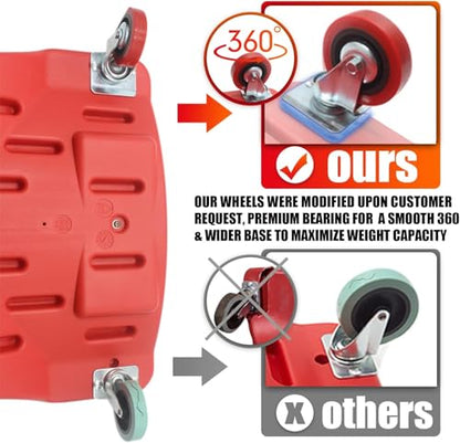 Mechanic's Creeper, 40" Heavy-Duty Creepers with Magnetic Tray, High Quality&Durable Casters, Garage Repair 350LBS Capacity, Low Profile Design, Red - color: Red-Tool tray, size: 40in