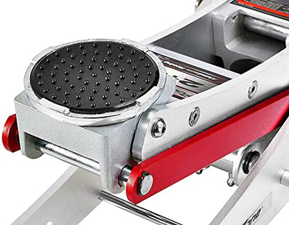 Power Zone 680060 2-Ton Dual Pump Quick Lift Aluminum Hydraulic Racing Jack, Lift Range: 3-1/2” to 16-1/2”, Silver