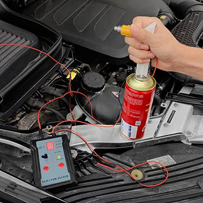 Shkalacar Fuel Injector Tester Cleaner Tool Kit, Diagnosis Cleaning of Injectors DIY Cleaning Tool Kits 12V/5V Switchable Short-circuit Protection Injector Test Simultaneously DIY Cleaning Tools
