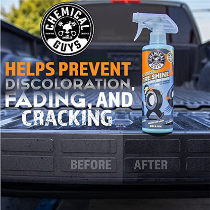 Chemical Guys, Tire Kicker Extra Glossy Tire Shine for Rubber, 1 Gallon | Sprayable dressing revives a deep wet look on tires, trim and bumpers, dries to the touch with no greasy sling - size: 128 fl Oz, style: Only