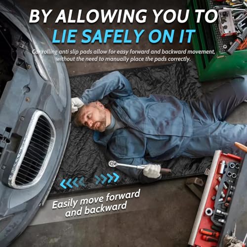 Upgraded Rolling Creeper Mat with Zipper, Magical Creeper Rolling Mat, 60''x28'' Portable Rolling Creeper, Perfect for Working Under Car,Special Roads,Self Driving,Long-Distance, Mechanic Repair Mat