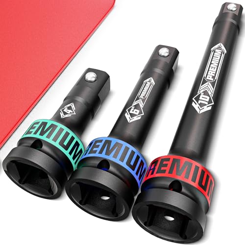 3 Pcs 3/4" Drive Impact Extension Bar Set, 4" 6" 10" Length Socket Extension, CR-V Steel, Narrow and Deep Areas in Bicycle, Automotive Repair or Industrial Operations - size: 3/4" 4-Inch 6-Inch 10-Inch