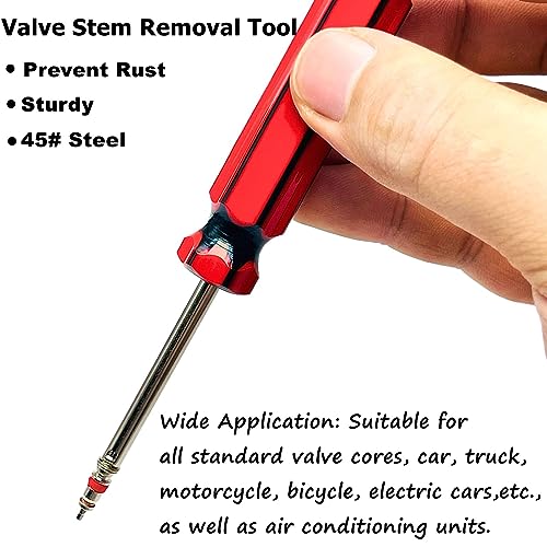 104Pcs Valve Core Removal Tool Set,Premium TPMS Safe, 100Pcs Tire Valve Cores,Nickel Plated Schrader Valve Cores for Cars, SUVs, Bike and Bicycle, Trucks, Motorcycles HVAC Applications Tire Repair