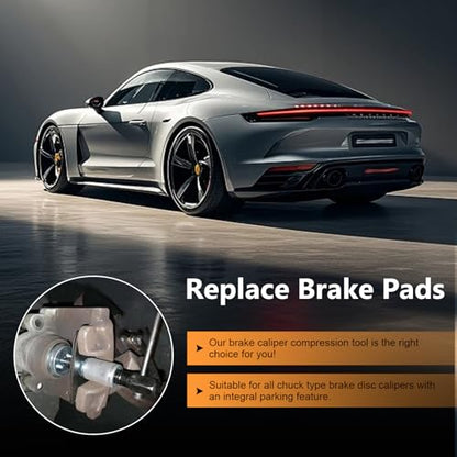 1 PC Brake Caliper Wind Back Tool Kit, Car Rear Brake Tool, Steel Brake Caliper Compression Tool, Universal Automotive Brake System Repair Accessories, for Most Cars (Silver)