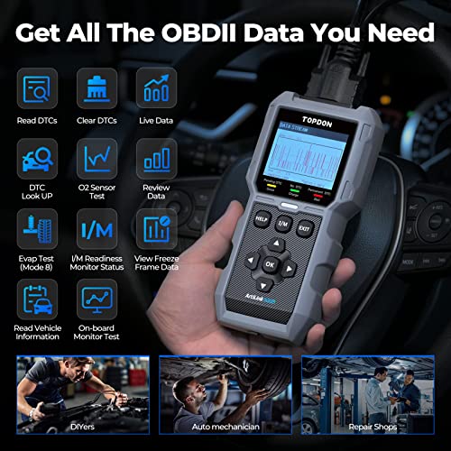 TOPDON AL500B OBD2 Scanner, Battery Tester, 2 in 1 Code Reader | Full OBDII Diagnosis, 12V Battery Tests & 12V/24V Cranking Tests, Charging Tests, Car Diagnostic Tool for All OBDII Cars