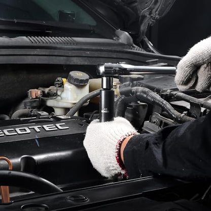 VEVOR Impact Socket Set 3/8" & 1/2" Socket Set 59PCS SAE 5/16" to 1-1/4" and Metric 6-32mm, 6 Point Cr-Mo Alloy Steel for Auto Repair, Easy-to-Read Markings, Rugged Construction, Storage Case - style: 1/2" & 3/8" 59PCS CR-MO