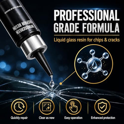 Callmynm Upgraded Windshield Repair Kit for Chips and Cracks, Nano Auto Glass Repair Fluid, 2-Pack | 2026 Professional Car Glass Repair Kit, Easy home fix for Star, Bulls-Eye & Long Cracks, skip expensive shop bills
