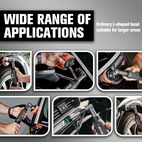 BATOCA S6 Mini Cordless Polisher for Car Detailing, 2x2.0Ah Batteries, 0mm Rotary Buffer & 12mm Dual Action Polisher 1-3 Inch, 2 Different Speeds Heads Systems, 4.2k-21k, 1-5k RPM Carbon Style - size: Carbon Style with 2 batteries