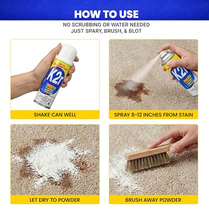 K2R SpotLifter Spot Remover Spray – Quick-Drying Stain Remover for Clothing, Carpets, Upholstery & Wallpaper – Built-In Brush Cap for No-Mess Touch-Ups – 10oz (3, 1) - size: 10 Fl Oz (Pack of 3)