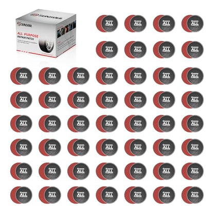 SUNSOUL 100Pcs All Purpose Tire Patches, 1-3/4"(45mm) Tire Repair Patches | 3 Size Options, Inner Tubes & Tubeless Tires, Round Patches, Tight Vulcanized Seal, Fits Car, Truck, Motorcycle & Bike - size: SGR45-100pcs