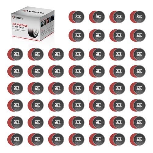 SUNSOUL 100Pcs All Purpose Tire Patches, 1-3/4"(45mm) Tire Repair Patches | 3 Size Options, Inner Tubes & Tubeless Tires, Round Patches, Tight Vulcanized Seal, Fits Car, Truck, Motorcycle & Bike - size: SGR45-100pcs