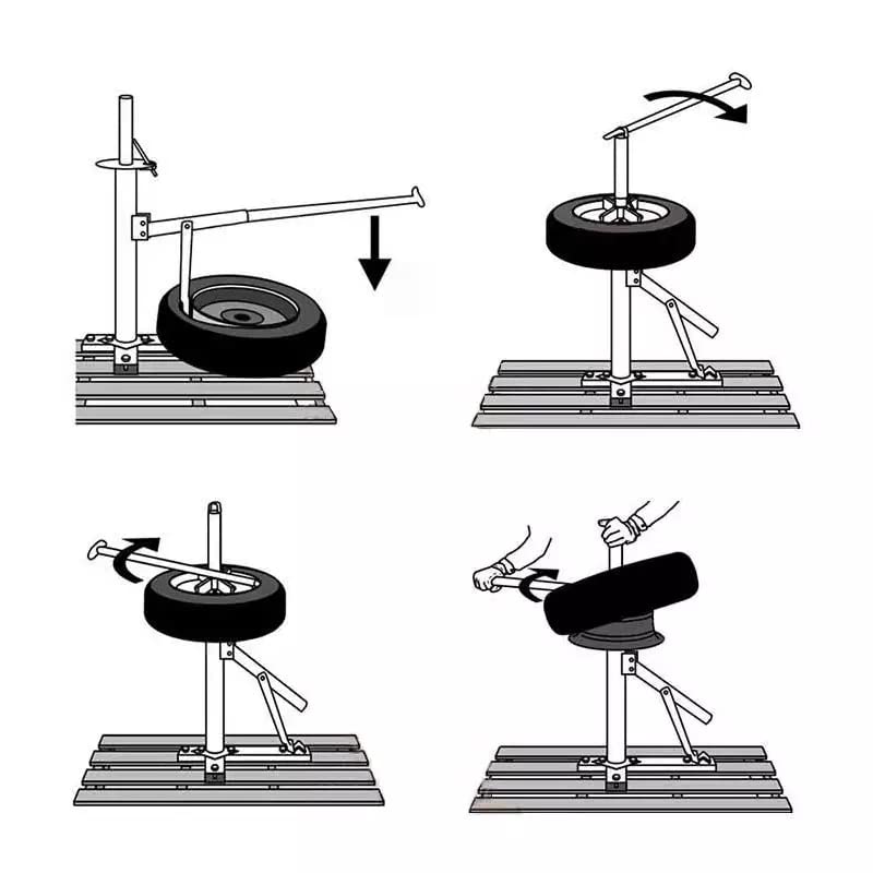 Manual Portable Hand Tire Changer Bead Breaker Tool Mounting Home Shop Motorcycle for Wheel Size 8" to 16"