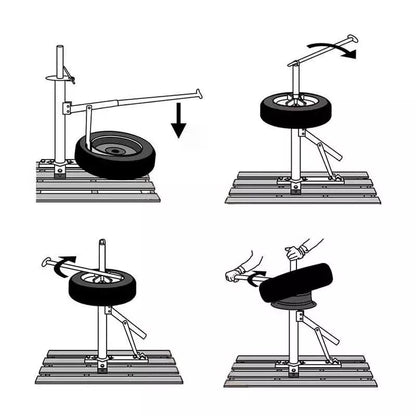 Manual Portable Hand Tire Changer Bead Breaker Tool Mounting Home Shop Motorcycle for Wheel Size 8" to 16"