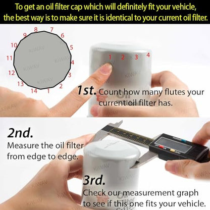 KiWAV Oil Filter Cap Wrench for DUCATI oil filters with 76mm x 8 flutes