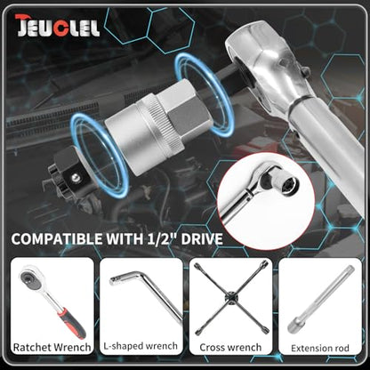 22PCS Wheel Locking Nut Key Kit Compatible with BMW Series | Wheel Lock Nut Socket Adapter Set, Anti-Theft Lug Removal Tool, Anti-Theft Screw Remover, Repair Tool, Tyre Fitting, garage - color: 22pc Socket Set