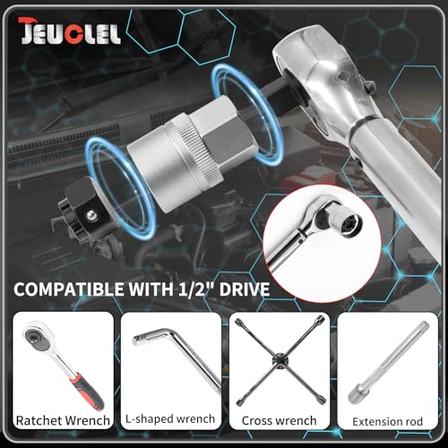 22PCS Wheel Locking Nut Key Kit Compatible with BMW Series | Wheel Lock Nut Socket Adapter Set, Anti-Theft Lug Removal Tool, Anti-Theft Screw Remover, Repair Tool, Tyre Fitting, garage - color: 22pc Socket Set