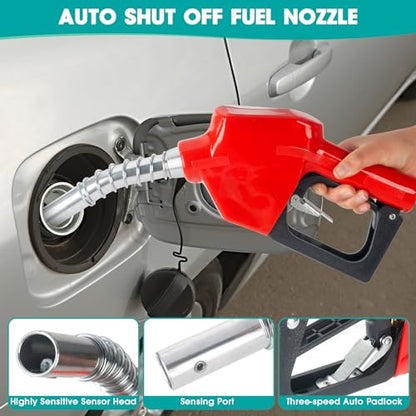 AIGMISON Diesel Transfer Pump 12V 260W Fuel Transfer Pump with Auto Shut-off Nozzle Hoses,Self Priming Fuel Transfer Extractor Pump Kit With Copper Motor and Low Noise - color: with nozzle hoses