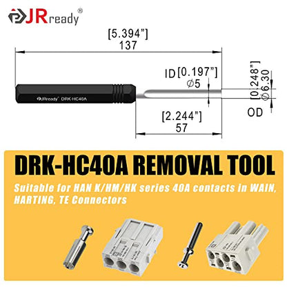 JRready ST5227 Extractor Tools KIT Solid Contact Extraction Tools Removal TE/AMP/HARTING D SUB series HAN series Heavy Duty Connector Terminals