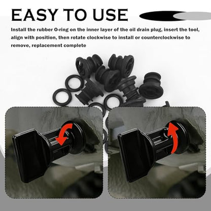10PCS Oil Drain Plug with Oil Drain Plug Removal Tool & O Ring Seal,Oils Pan Drains Plugs OEM#06L103801D Compatible with Audi Volkswagen Porsche,Oils Plugs Car Accessories