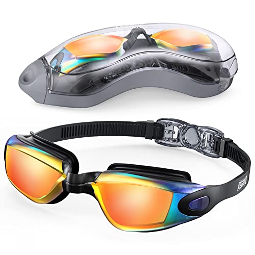 Aegend Swim Goggles, Swimming Goggles No Leaking Full Protect Adult Youth - color: Bright Orange