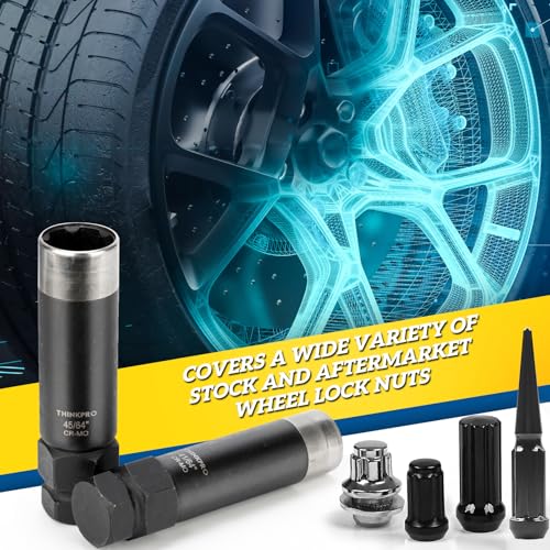 6 Spline Lug Nut Socket Set, 2 Piece | 41/64" & 45/64", M12x1.25/M12x1.5 Spline Lug Nuts, Jeep, GMC Compatible, Hard Case Included, Double Layer Reinforcement