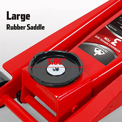 Jack Boss Floor Jack 3 Ton Capacity Fast Lift Service Jack Steel Heavy Duty Hydraulic Car Jack - color: Red, size: 3 Ton Fast Lift