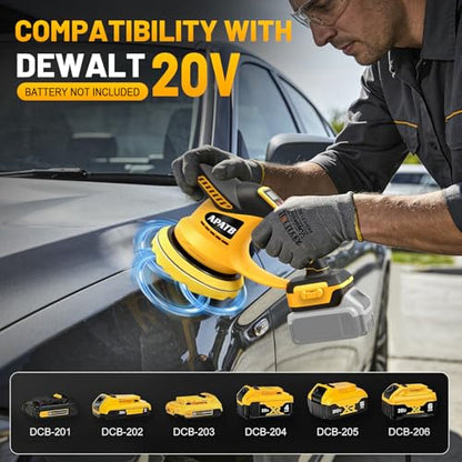 Upgraded Cordless Buffer Polisher - Buffer Polisher Kit Compatible with Dewalt 20V Battery, 6-Inch Brushless Car Polisher with 12pcs Polishing Accessories for Car Polishing/Waxing (Tool Only)