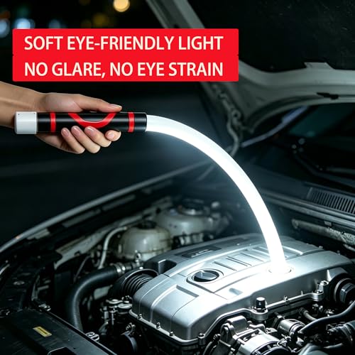 Flexible LED Flashlight Stick, 30in Rechargeable Bendable LED Light Stick, Handheld LED Work Light with 3 Brightness Modes for Car Repair, Mechanics, Garage & Under Hood Vehicle Inspection