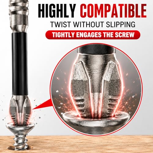 High Magnetic Drill Bit Set: K5 Impact Resistant Anti-Slip Bits, Non-Slip Alloy Steel for Impact Drivers, DIY/Pro Use 6pcs (25-150mm) (6, chrome plated) - color: Chrome Plated