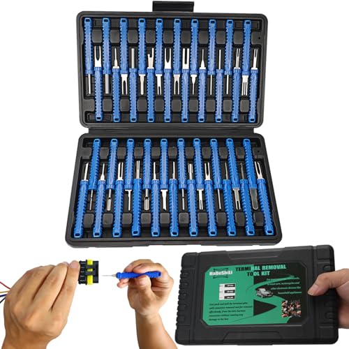41 Pcs Terminal Pin Removal Tools with Blow-Molded Case - Electrical Pin Removal Tools Automotive Depinning Tool Kit for Automotive & Household Devices Most Connector, Blue - color: blue