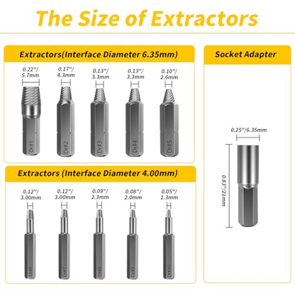 33PCS Screw Extractor Kit, Upgraded Easy Out Broken Bolt & Stripped Screw Remover Set, HSS Drill Bits with 2 Magnetic Extension Bit Holder & Storage Case