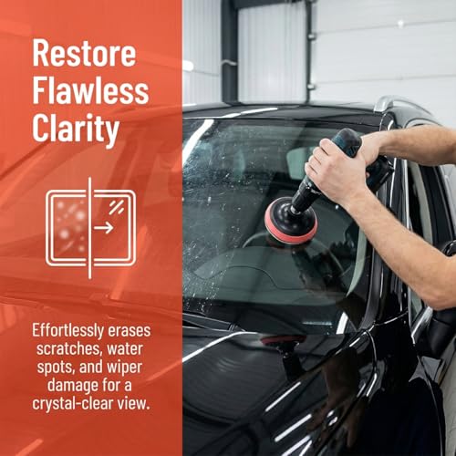 Car Glass Polishing Kit, 9PCS Multifunctional Windscreen Glass Deep Scratch Remover Polish Pad with 100g Polish Powder, Auto Windshield Polishing Kit, Universal for Vehicles - size: 9PCS